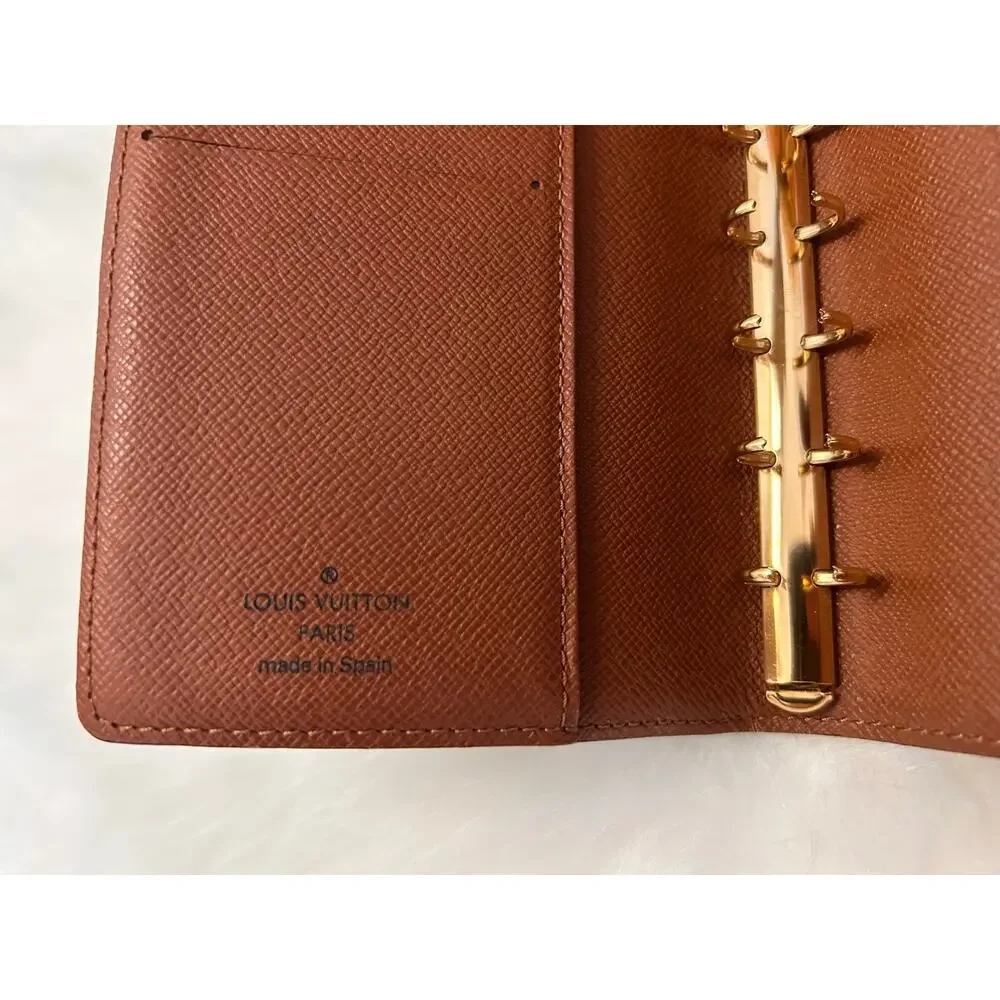 Vintage Authentic Louis Vuitton Monogram PM Ring Agenda Made in Spain CA1918